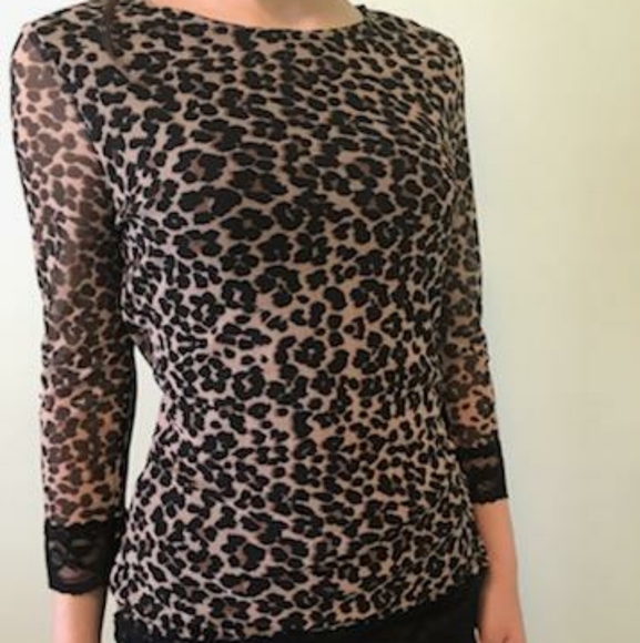 Leapord-print long sleeve top - Picture 2 of 3